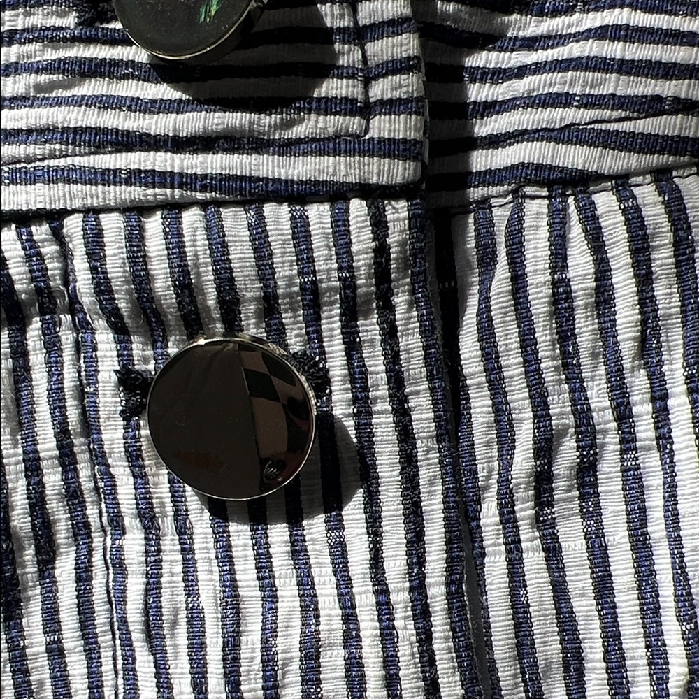 Derek Lam Navy and White Striped Shorts - Picture 3 of 7